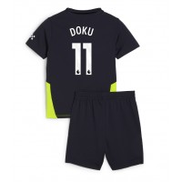 Camisa de time de futebol Manchester City Jeremy Doku #11 Replicas 2º Equipamento Infantil 2024-25 Manga Curta (+ Calças curtas)